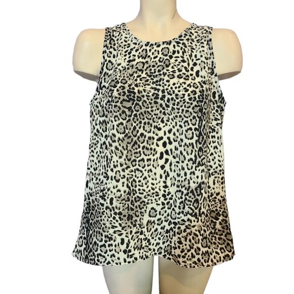 Loveappella Leopard Print Sleeveless Camisole Size Large - Picture 2 of 6